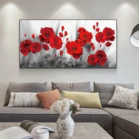 romantic poppies red flowers oil painting on canvas posters and prints cuadros wall art pictures for living room