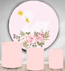 Фотография фотография фон розовый белый лебедь принцесса день рождения баннер круглый фон десерт торт стол постер