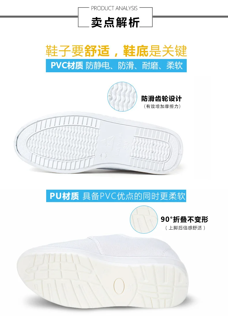 Небесно-голубая обувь парусиновая сетчатая Электростатическая для очистки