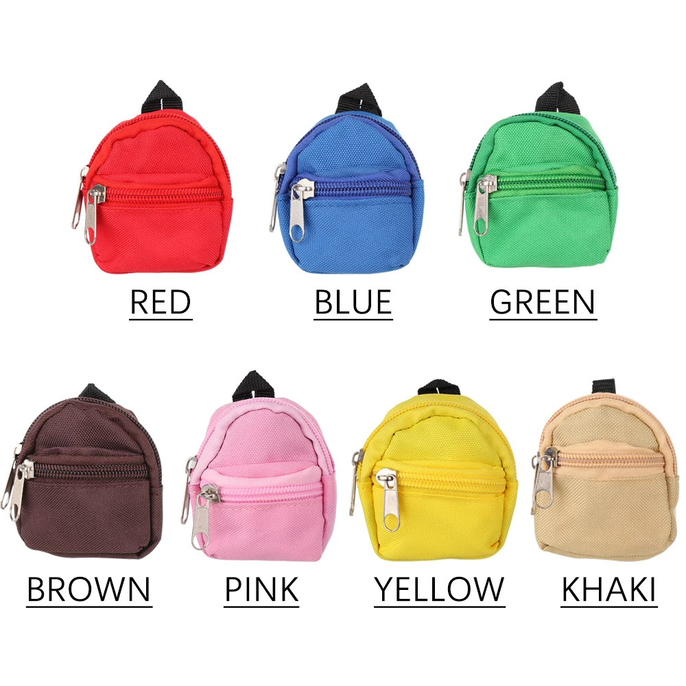 Мини-рюкзак для кукол маленький тканевый с двойной молнией сумка нулевой кошелек