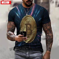 bitcoin printing 3d t shirt men fashion pattern loose o neck short sleeve letter tees summer street style casual male clothing