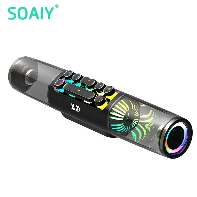 SOAIY SH19s bluetooth speaker high-power RGB gaming speaker wireless bass column subwoofer 3D surround soundbar computer speaker