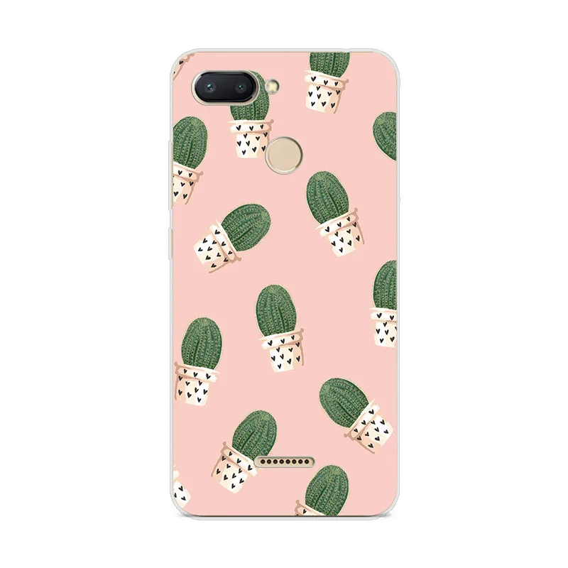 Чехол для телефона ciciber Plants Cactus мягкий ТПУ Xiaomi Redmi 6 5 4 3 A X S Pro Plus S2 Note 7 8 | Мобильные