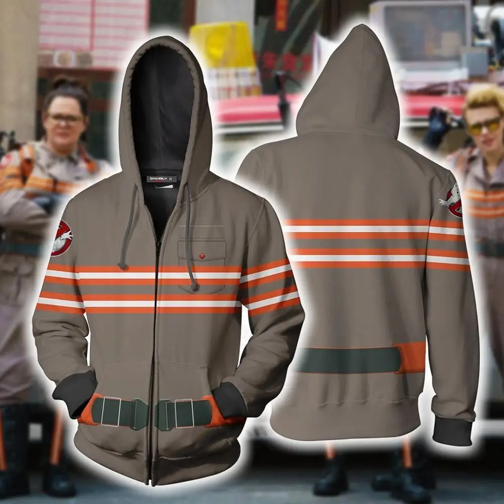 Ghostbusters NYC Mayor Cosplay Costume Hoodies Jackets Men women 3D Printing zipper Hooded Sweatshirts | Тематическая одежда и