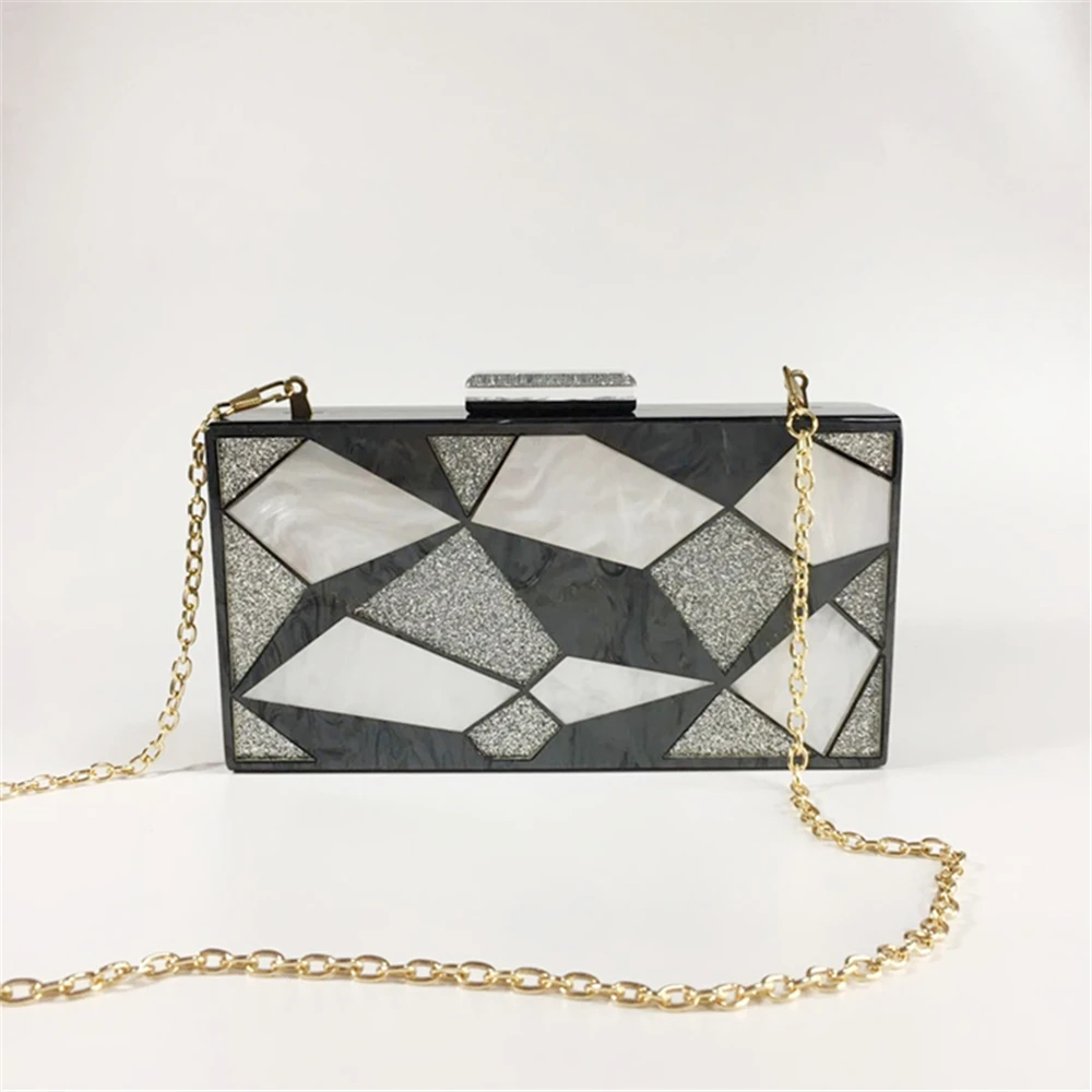 Стильная сумка мессенджер брендовые роскошные черные и Серебристые вечерние