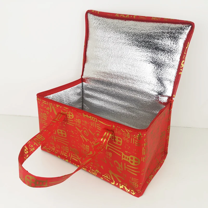 Китайские Красные Изолированные сумки кулеры для пикника пиццы Ланч бокс