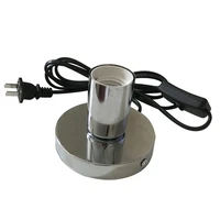 polished metal desktop lamp base 180cm cord e27 e26 base holder with onoff switch eu us plug in screw base for table lamp