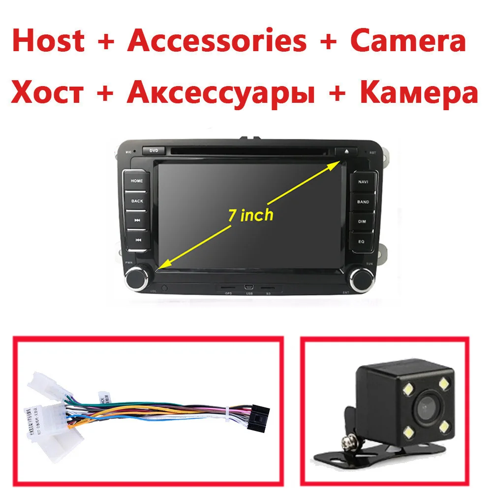 Accessories Camera Android 9,1 2 Din Автомобильный мультимедийный dvd-плеер Авто Радио 2+ 16 USB SD gps для VW Golf Tiguan Skoda Fabia быстрая для сиденья Leon Skoda 47 - Цвет: Accessories Camera
