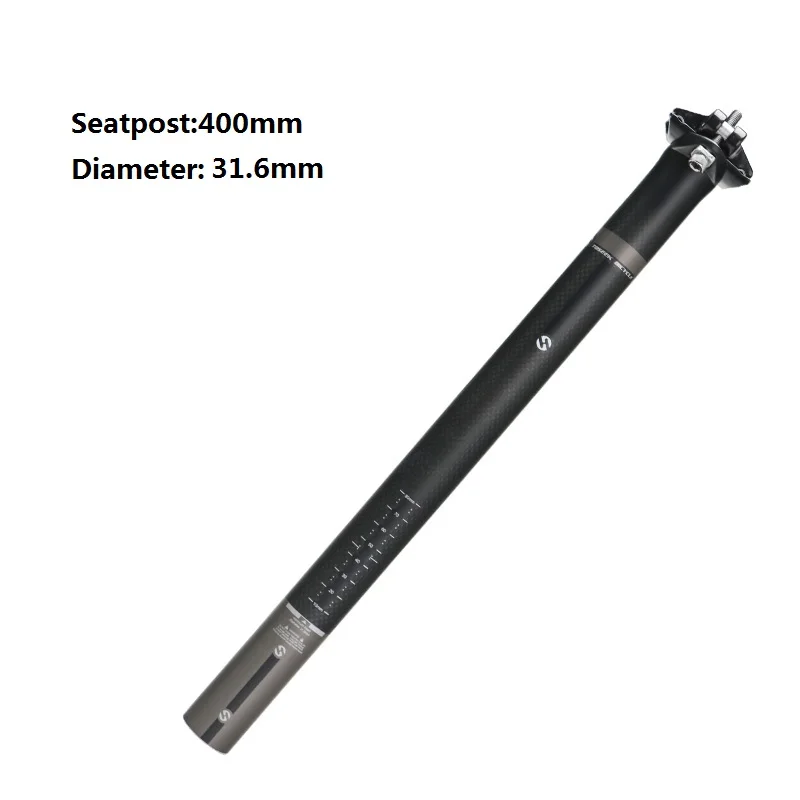 31.6x400mm Новинка, TOSEEK, углеродные аксессуары для сиденья, Горный/дорожный велосипед, подседельный штырь, части велосипеда, Tige De Selle, углеродное волокно, Bicicleta - Цвет: 31.6x400mm