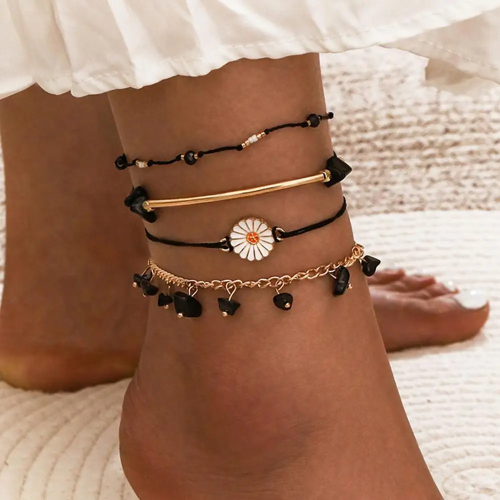 

DIEZI 6 Style Vintage Bohemian Gold Color Chain Anklets Women Girls Key Heart Butterfly Leg Ankle Anklet Bracelet Beach Jewelry