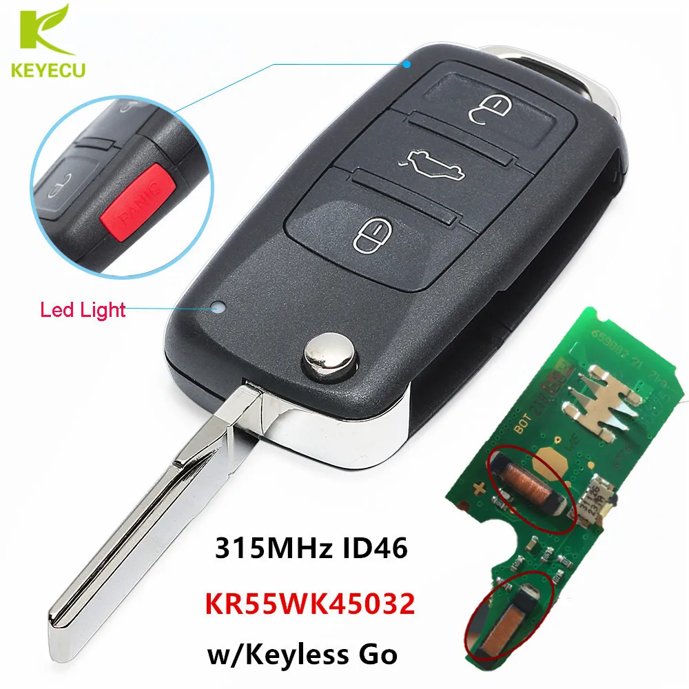 Запасная деталь KEYECU 315 МГц ID46 для Volkswagen Touareg 2004-2008 KR55WK45032 | Автомобили и мотоциклы