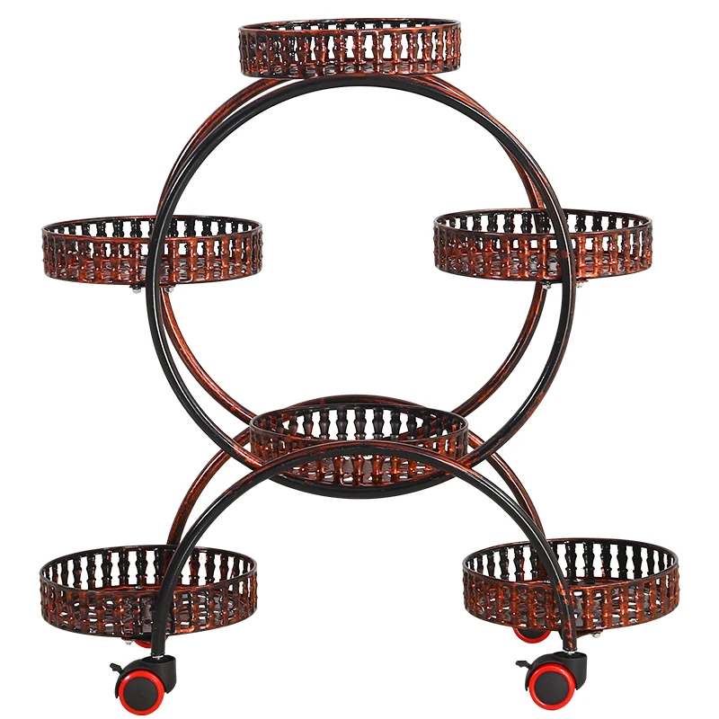 Дешевые портативные Цветочные подставки с колесами металлический держатель для