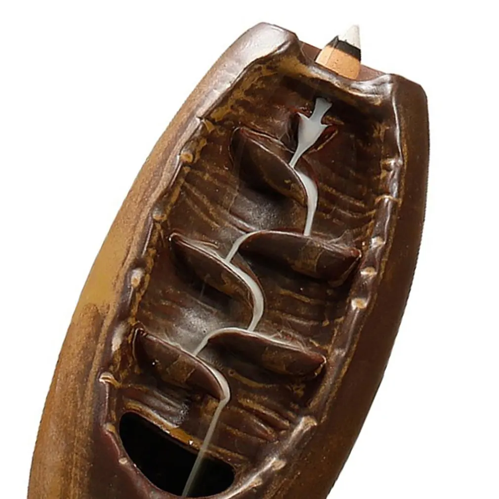 

Backward incense burner stone Glazed pottery Living Room Decorations Aromatherapy Diffusers Ornament Home