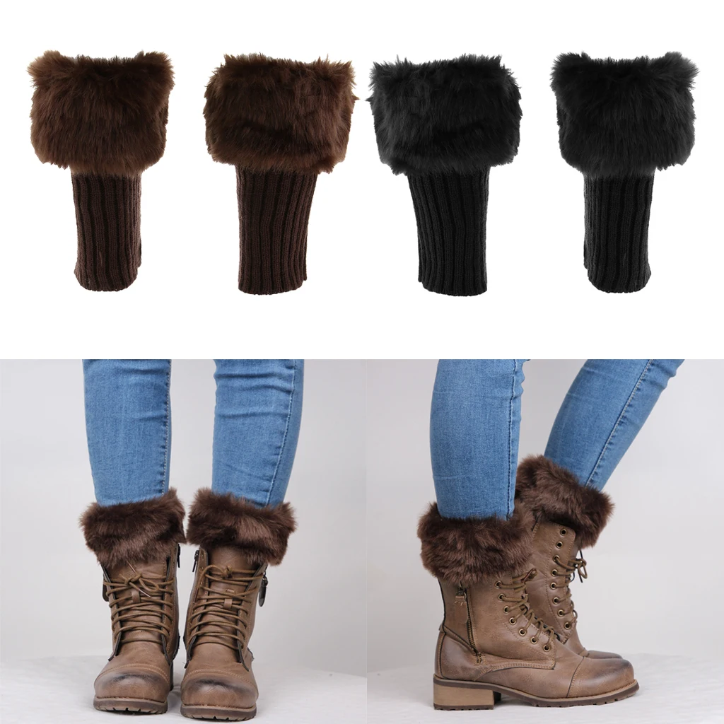 

Winter Leg Warmers In Artificial Fur For Women (Black Coffee)