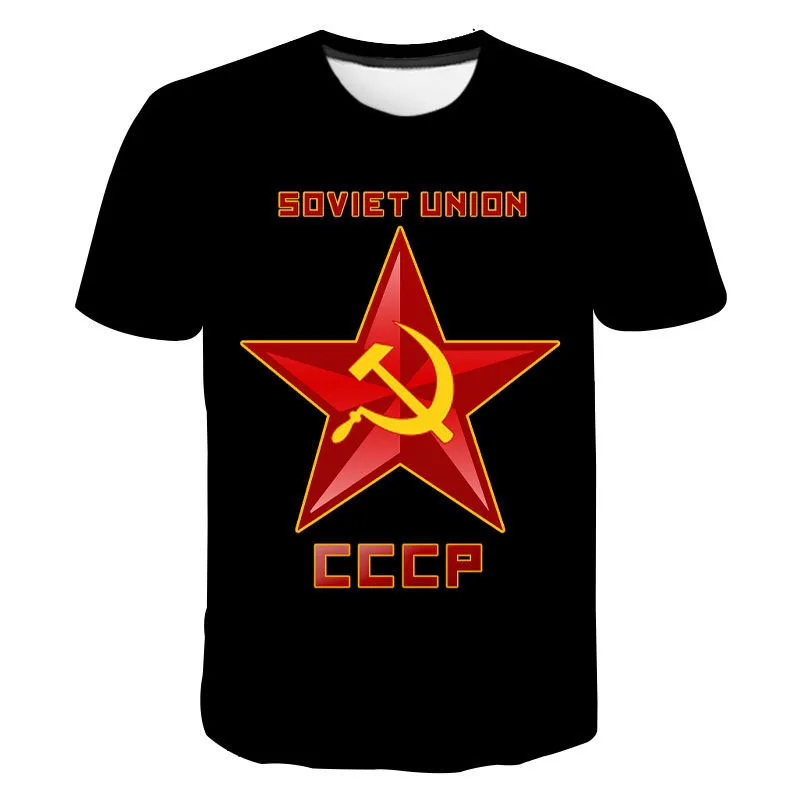 

Футболки CCCP с принтом Советского Союза и российского герба, уличная одежда с 3D принтом, мужские и женские модные футболки большого размера, ...