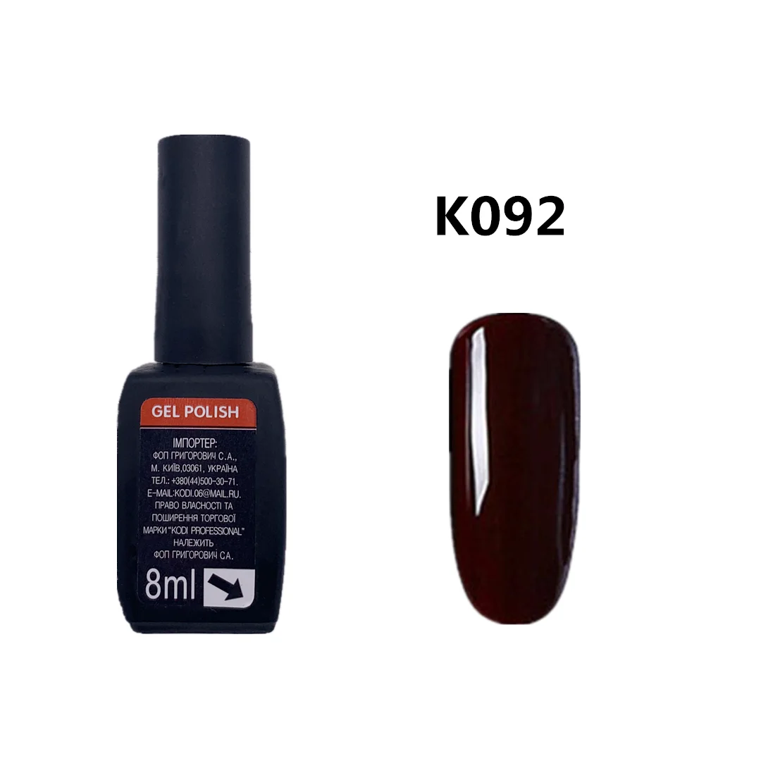 K092 Kodi 8 мл 112 цветов гель для ногтей Профессиональный Чистый цвет УФ светодиодный Гель-лак для ногтей длительный Замачивание Гель-лак праймер - Цвет: K092