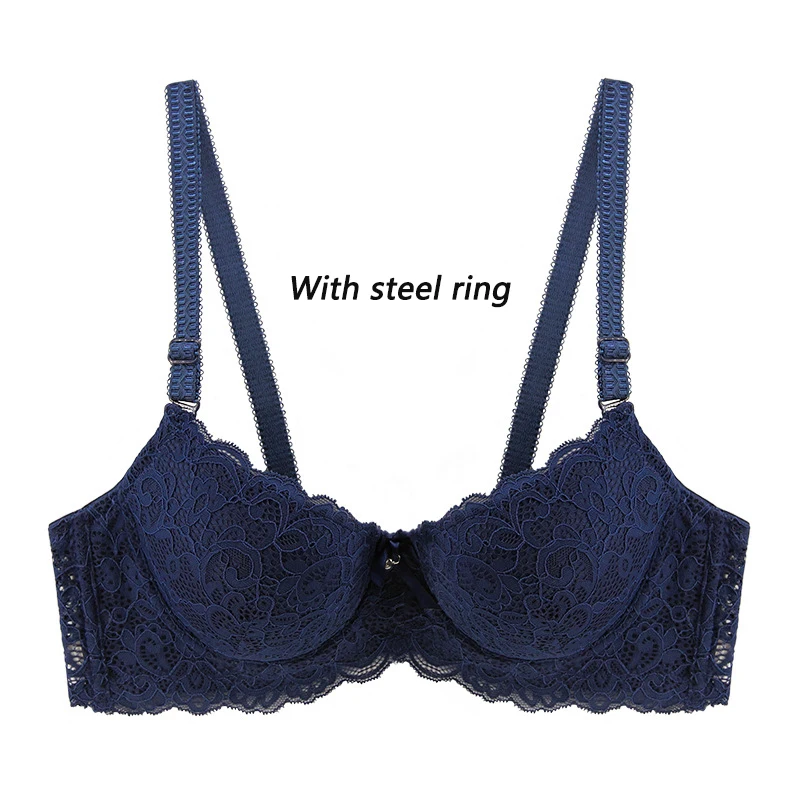 323 Navy blue PAERLAN, маленький код, B код, бюстгальтер для девушек, кружевной, без стального кольца, бюстгальтер, сексуальное женское нижнее белье, кружевной бюстгальтер, нижнее белье - Цвет: 323 Navy blue