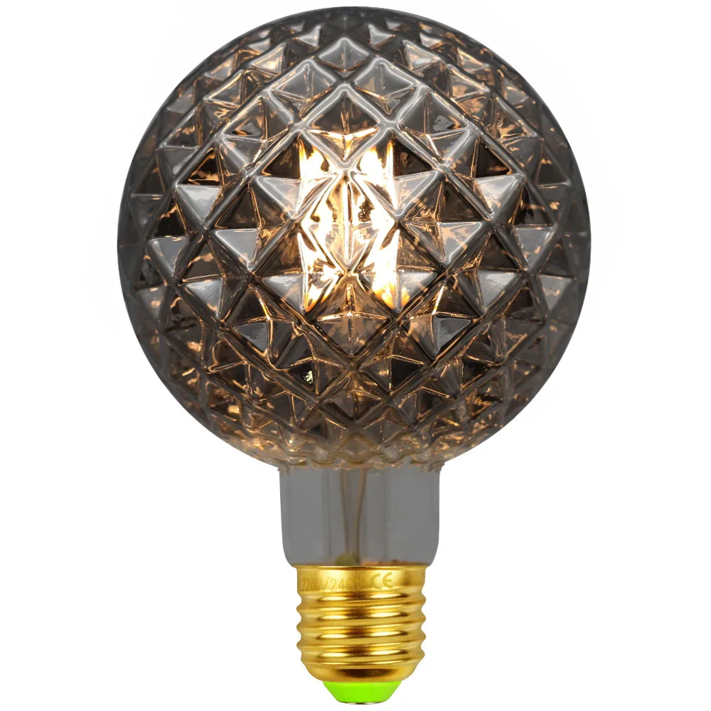 TIANFAN Edison ЛАМПЫ G95 кристальная лампа Светодиодная в форме шара-глобуса винтажная нить 4 Вт декоративная лампа накаливания - Испускаемый цвет: 2700K Smoke