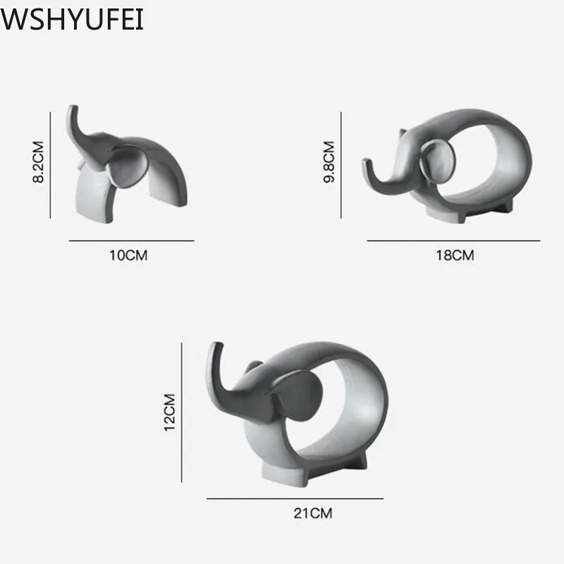 Скандинавские минималистичные изделия из смолы милый слон статуя животных