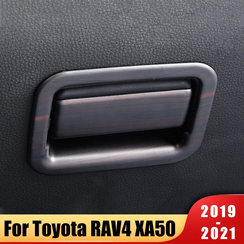 

ABS Car Storage Box Co-pilot Handle Bowl Cover Trim Decoration Sticker For Toyota RAV4 RAV 4 XA50 2019 2020 2021 Accessories