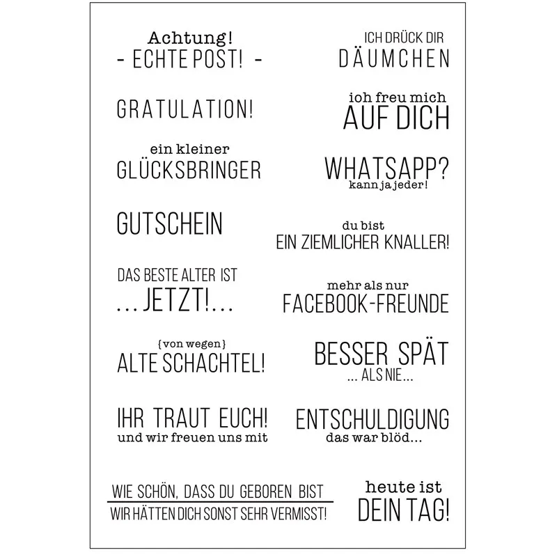 

German word Clear Stamps for Scrapbooking Tampons Transparents Seal Background Stamp Card Making Diy