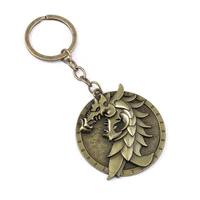 game the elder scrolls keychain dragon lion eagle badge totem symbol logo alloy key chains men women souvenir gift