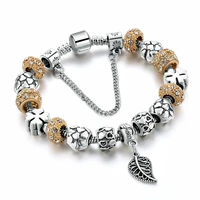 attractto autumn style yellow leaf charm bracelets for women original diy gold bracelets bangles pulseira masculina sbr160148