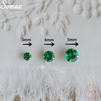 925 sterling silver plating 14k gold pav%c3%a9 crystal simple emerald zircon stud earrings women wedding girlfriends jewelry gift