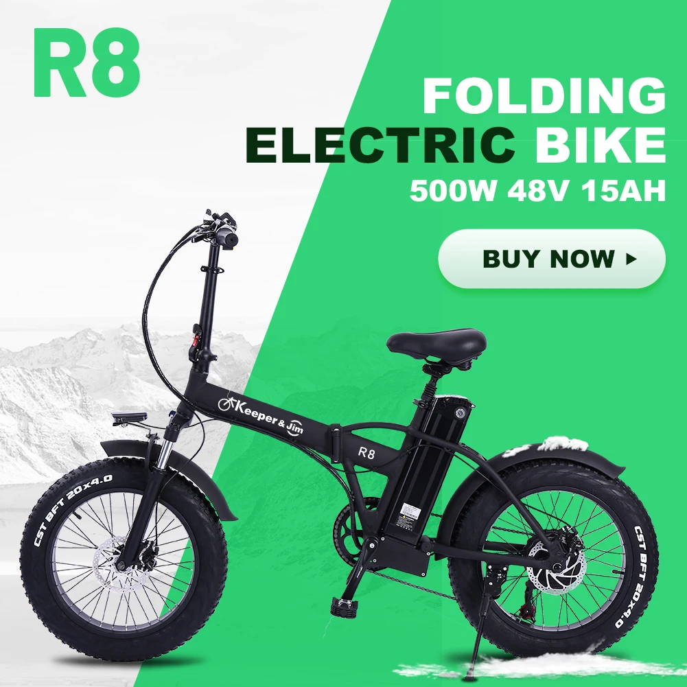 Verkauf Elektrische Bike 20 Zoll 48V 500W Fett Reifen Ebike Berg Schnee Bike Folding Elektrische Fahrrad R8