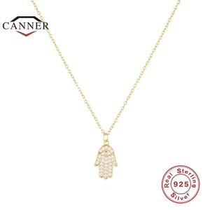 Автоклав 925 Серебряное ожерелье для женщин руки зла камень Циркон Леди Кулон Колье, хорошее ювелирное изделие, ожерелье