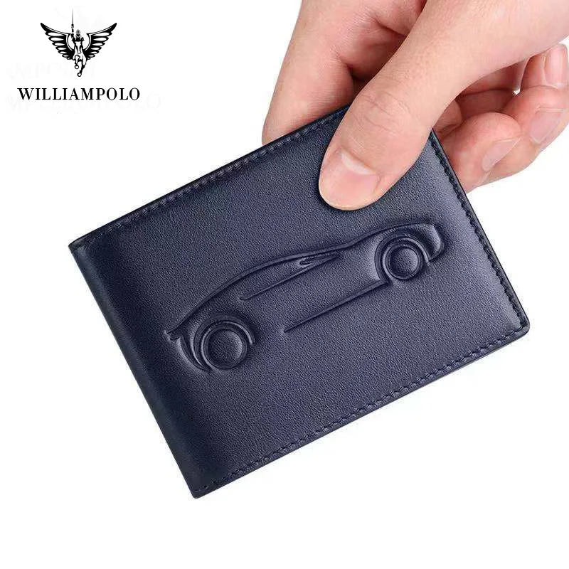 Ультратонкая кожаная сумка Williampolo Для водительских прав многофункциональный