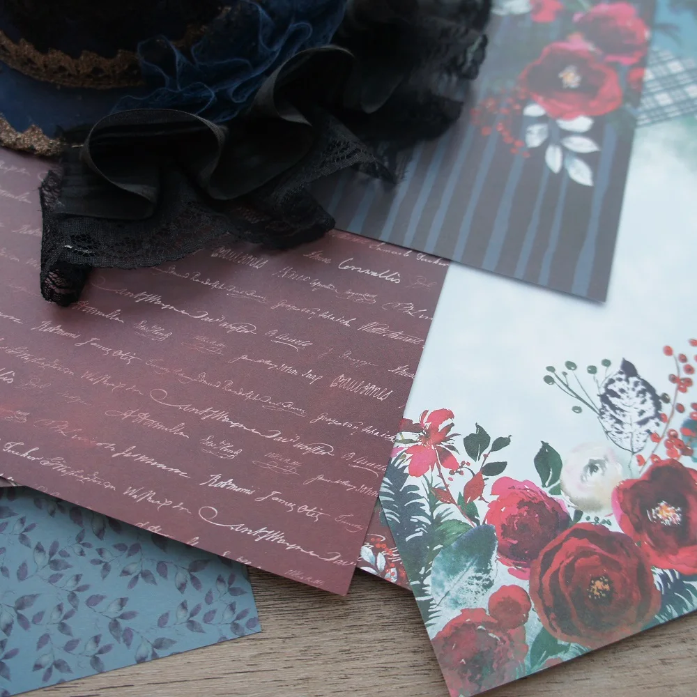 

24 Sheets DIY 12 Style 15.2*15.2cm red Christmas Euphorbia Paper Scrapbooking Creative Handmade Gift Use