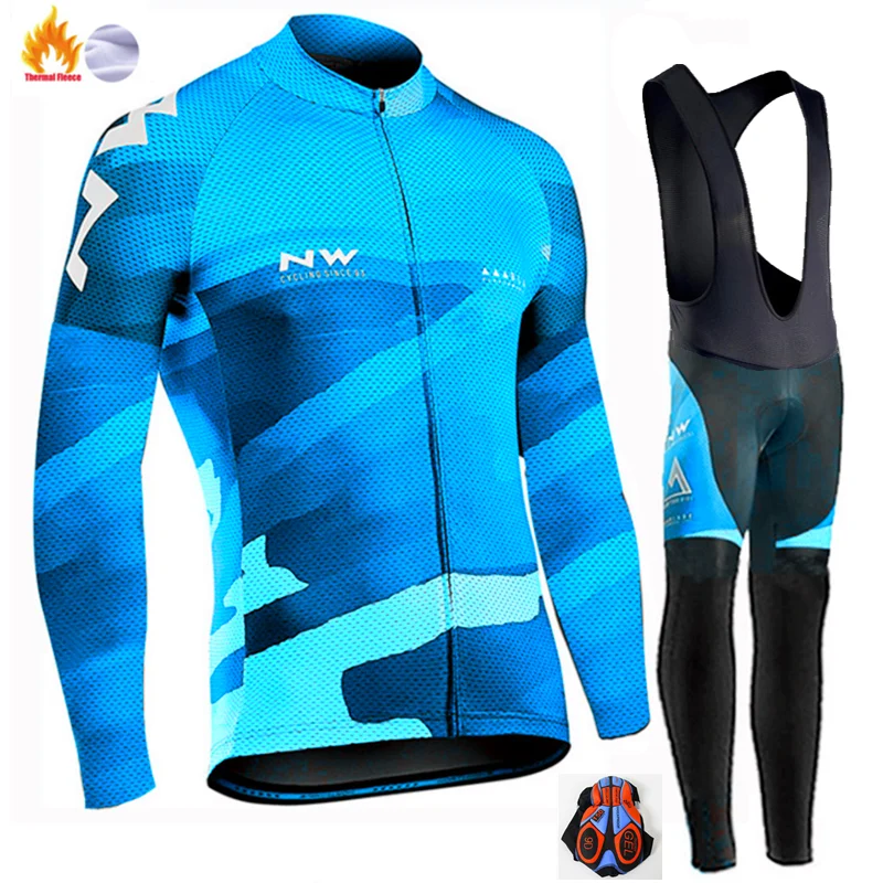Northwave Pro Team Зимняя велосипедная Одежда дышащая Ropa Ciclismo с длинным рукавом MTB велосипедная одежда спортивная одежда для улицы - Цвет: Winter Cycling suit