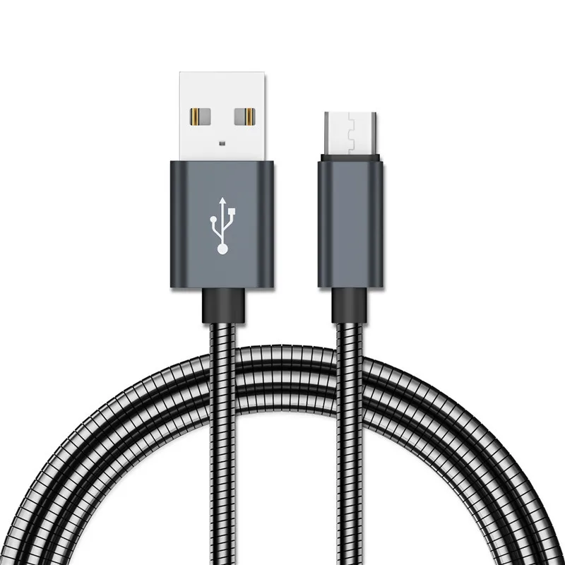 Металлический пружинный кабель NOHON Micro USB для Samsung S4 S5 S6 S7 J7 быстрой зарядки из