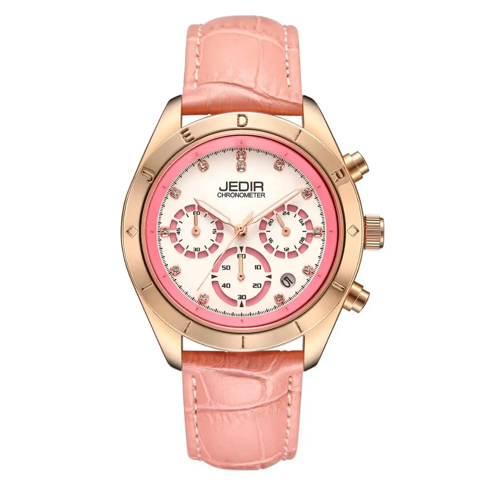 Relogio Feminino JEDIR женские часы модные кожаные кварцевые наручные дисплей дата подарок