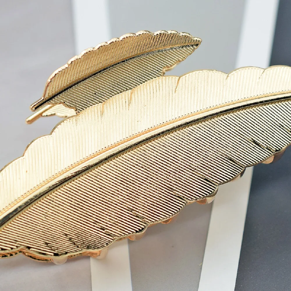 Заколки для волос в форме листьев Женские аксессуары металлическая заколка-краб