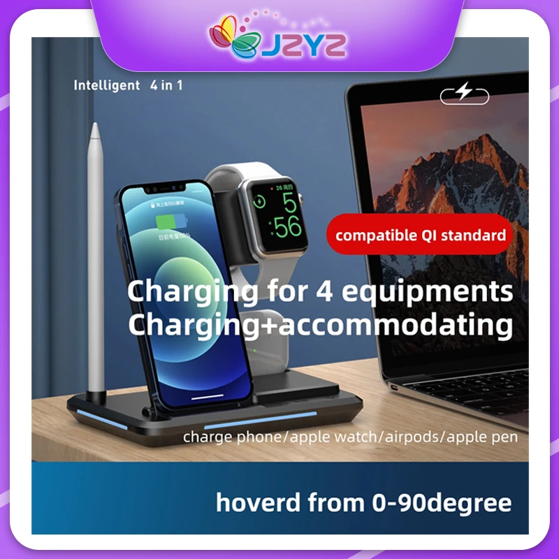 Быстрая Qi стандартная интеллектуальная 4 в 1 мультимоб часы - Цена: 2532.92