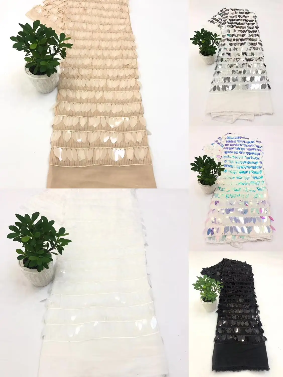 

Madison African Sequins Net Mesh Lace Fabric High Quality Lace 2020 French Tulle Lace Nigerian Lace Fabrics For Wedding