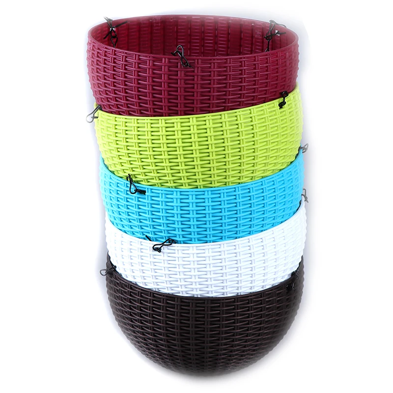 

1 Pcs Hanging Braided Pattern Flower Pot Balcony Garden Plant Basket Home Decoration Planter