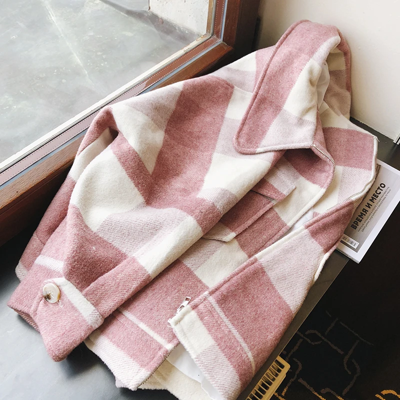 Шерстяная короткая женская куртка 2019 осенне-зимняя одежда новое шерстяное