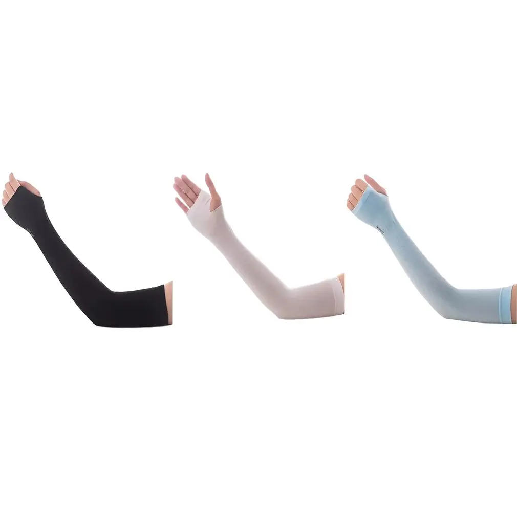 

Summer Ice Silk Ice Sleeves Sun Protection Sleeves Women Sleeves Men Outdoor Arm Guards Long Sleeves