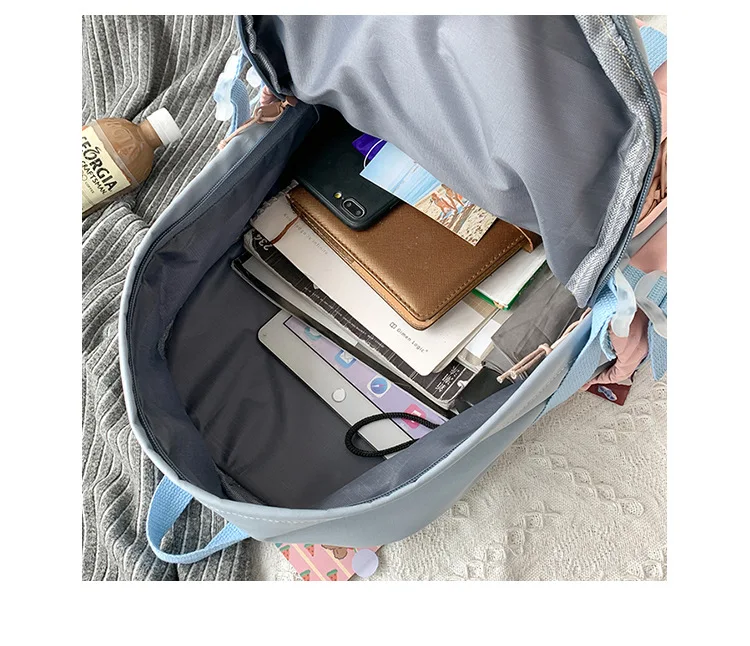

Korean Fashion Transparent Nylon Women's Backpacks Female School Bag for Teenager Girls High Quality Casual Shoulder Bag 2021