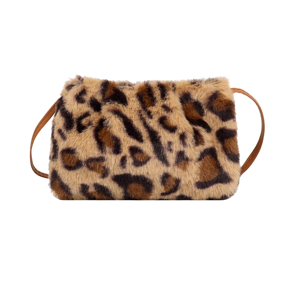 

Casual Women Handbags Cow Pattern Plush Designer Ladies Bags Purse Street Clutches Shoulder Messenger Bags Women 2020