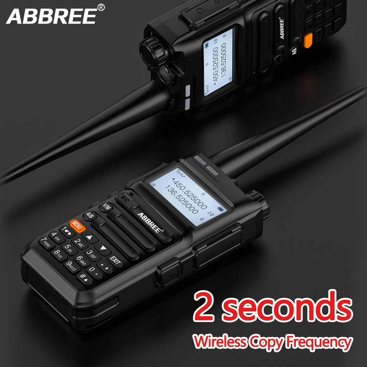 Портативная рация ABBREE AR-F5 136-520 МГц 10 Вт 5800 мА · ч | Мобильные телефоны и аксессуары