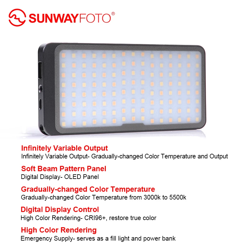 Светодиодный светильник SUNWAYFOTOT для студийной видеосъемки фотосъемки освещение