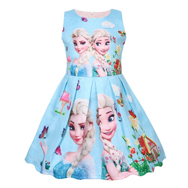 Girls Dress summer My Princess Girl Butterfly Print Teenagers Elsa children Party Baby Kids Clothes Vestido | Детская одежда и
