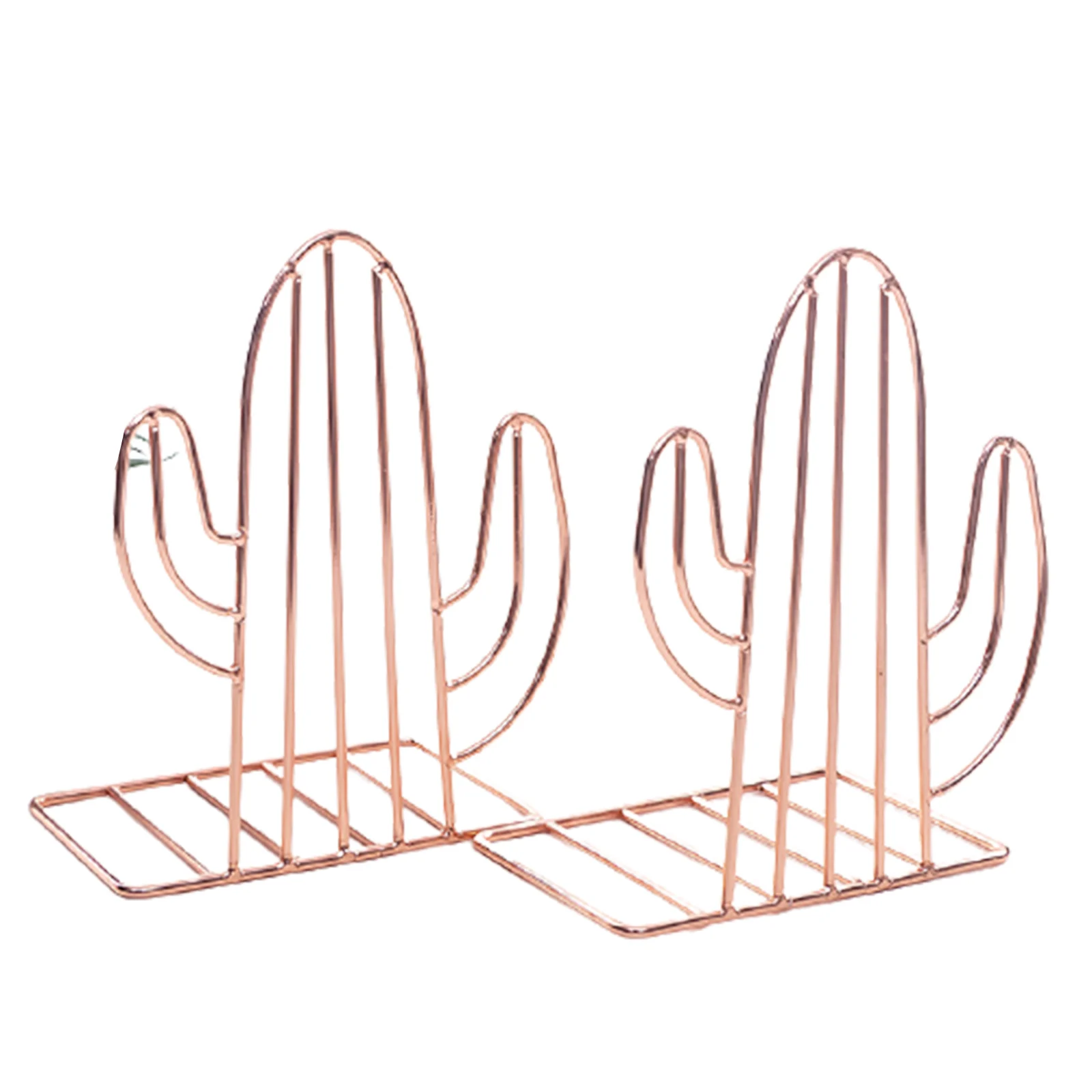 

2PCS/Pair Creative Cactus Plant Shaped Metal Bookends Book Support Stand Desk Organizer Storage Book Holder Shelf