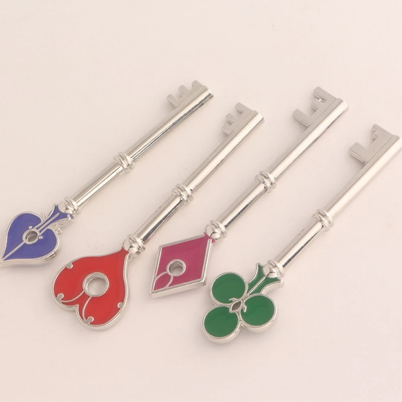 

4 Pcs Game Residents Evils Keychain Set RPD Square Plum Heart Key Police Playing Cards Badge Pendants Game Cosplay Keyring R9JE