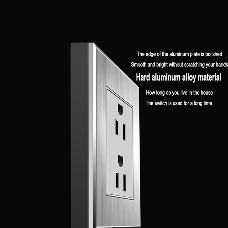 118 Type US Standard Wall Toggle Switch Multi-function USB Outlet Silver Aluminum Alloy | Обустройство дома