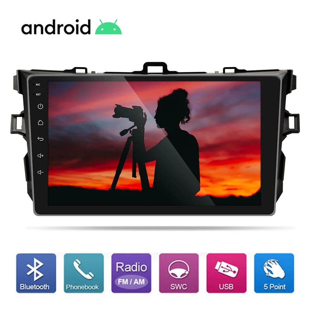 2Din Android 10 автомобильный Радио мультимедийный плеер GPS навигация Wifi для Toyota Corolla